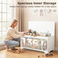 Storage Bench with Lift Top Storage Chest with Safety Hinges for Entryway, Living Room, White
