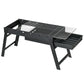 Portable Charcoal Grill with Pull-Out Charcoal Basin, Folding Tabletop Barbecue, Compact Camping BBQ, Black