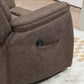 Manual Recliner Chair with Vibration Massage, Reclining Chair for Living Room with Side Pockets, Brown