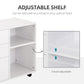 Modern Lateral Filing Cabinet, 3 Drawer File Cabinet for Letter and A4 Size Documents, Mobile, Printer Stand with Open Shelves, Rolling Wheels, White