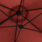 8.5FT Offset Patio Umbrella with 360° Rotation, Outdoor Cantilever Roma Parasol Hanging Sun Shade Canopy Shelter with Cross Base, Wine Red