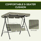 3-Seater Outdoor Porch Swing with Adjustable Canopy, Patio Swing Chair for Garden, Poolside, Backyard, Red