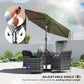 Patio Sun Umbrella, Outdoor Parasol with 6 Ribs, Dark Grey