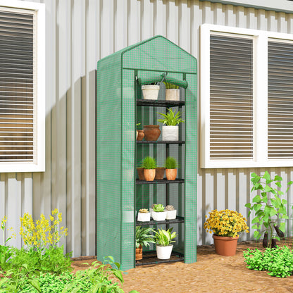 27.25" x 76" 5-Tier Mini Greenhouse with Steel Frame