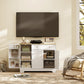 Modern Sideboard Cabinet, 41" Kitchen Buffet Cabinet with Drawer, Adjustable Shelf, 3 Doors for Dining Room, White