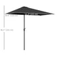 8ft Half Round Sun Shade Umbrella with 5 Ribs
