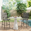 Black Swivel Bar Stools with High Back and Armrests