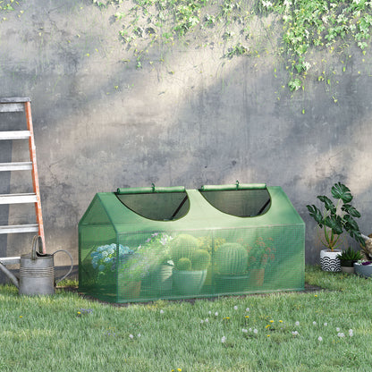 47" x 24" x 24" Green Mini Tunnel Greenhouse with Windows