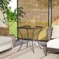 Square Garden Metal Bistro Table Outdoor Patio Coffee Side Desk 23.6" x 23.6" x 27.6" Black