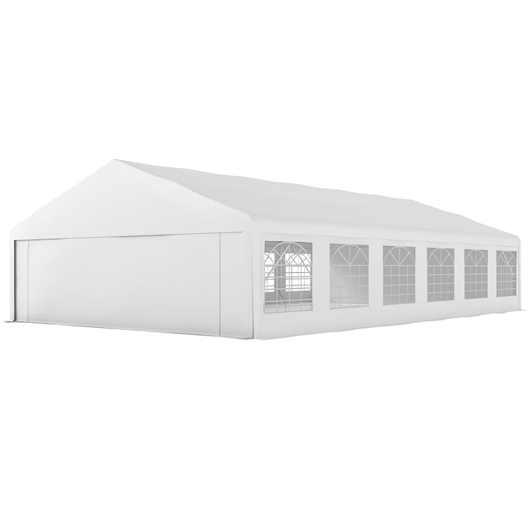 23' x 39' White Heavy-Duty Party Tent with Doors & Windows