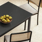 47" x 30" Dining Table, Farmhouse Dining Room Table with Pine Wood Frame, Space Saving Kitchen Table, Black