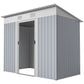 7' x 4' Outdoor Storage Shed, Metal Garden Shed with Lockable Sliding Doors and Vents, Grey