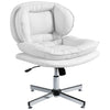 Criss Cross Armless Office Chair, No Wheels - White