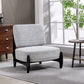 Accent Chair with Rubber Wood Frame, Wide Seat, Modern Chenille Bedroom Chair with Thick Cushion, Grey