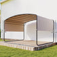 10' x 13' Retractable Pergola Canopy, Outdoor Metal Pergola Gazebo Sun Shade Shelter with Steel Frame, Khaki