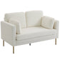 55" Loveseat Sofa with 2 Pillows - Cream White