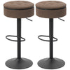Swivel Bar Stools Set of 2 with Storage - Brown
