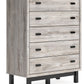 Vessalli - Black / Gray - Five Drawer Wide Chest