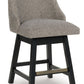 Neymorton - Upholstered Swivel Barstool (Set of 2) - Dark Grayish Brown