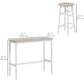 3-Piece Counter Height Bar Table and Chairs Set for 2 - Oak