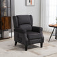 Massage Recliner Chair for Living Room, Push Back Recliner Sofa, Suede Wingback Reclining Chair with Extendable Footrest, Wood Legs, Remote Control, Side Pockets, Black