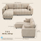 Sectional Couch with Integrated Seat, 3 Seater L-Shaped Sofa with Changeable Chaise, Spring Cushion, 2 Pillows, Beige