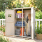 4x1.5ft Wooden Garden Sheds, Outdoor Storage with Windows and Double Door for Gardeners, Grey