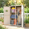 4x1.5ft Wooden Garden Sheds, Outdoor Storage with Windows and Double Door for Gardeners, Grey