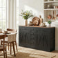 55" Farmhouse Sideboard Cabinet with 4 Barn Doors - Black