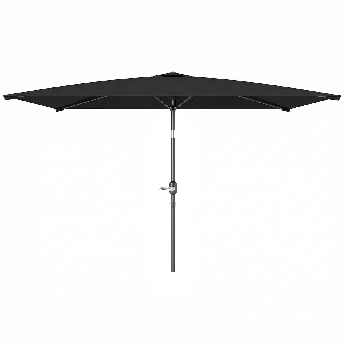 6.4 x 9.7ft Rectangle Aluminum Tilt Patio Umbrella, Garden Market Parasol, Outdoor Sunshade Canopy with Crank, Black