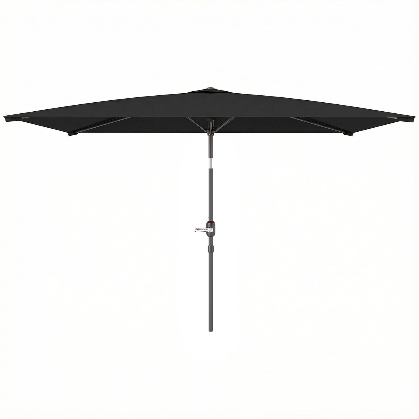 6.4 x 9.7ft Rectangle Aluminum Tilt Patio Umbrella, Garden Market Parasol, Outdoor Sunshade Canopy with Crank, Black