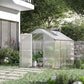 6' x 8' x 6.4' Polycarbonate Greenhouse, Aluminum Walk-In Green House Kit Garden, Plants Grow with Rain Gutter and Roof Vent, Silver