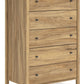 Bermacy - Light Brown - Five Drawer Chest