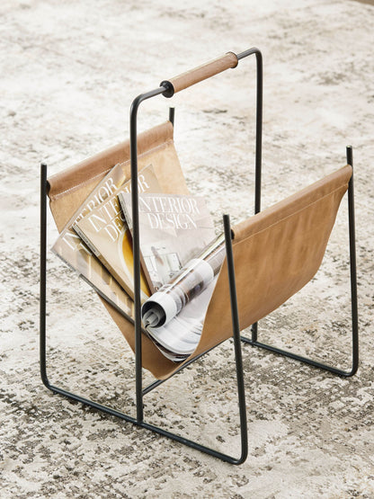 Faronworth - Brown / Black - Magazine Rack - Forward Furniture