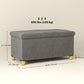 Storage Ottoman Bench, Velvet Upholstered Foldable Ottoman Footrest, Foot Stool with Wood Legs for Living Room, Bedroom