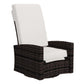 Outdoor Rattan Wicker Lounge Chair with Footrest & Soft Cushion for Patio, Garden, Backyard, Khaki
