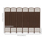 6 Panel Folding Room Divider, Portable Privacy Screen, Wave Fiber Room Partition for Home Office, Brown