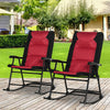 Red & Black Folding Rocking Chair Set with Armrest