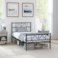 Metal Twin Platform Bed Frame with Headboard, Steel Slat Support, Underbed Storage, No Box Spring Needed, Easy Assembly
