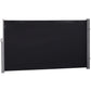 118" x 71" Outdoor Folding Privacy Screen Retractable Side Awning Patio with Resistance to UV Rays and Wind Black