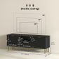 Modern TV Console for TVs up to 60 Inch, Entertainment Center with Smart RGB LED Lights and Soft Close Doors, Black