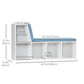 Multi-Purpose Bookshelf with 5 Cubes, 5-Cubby Bookcase with Cushioned Reading Nook and Storage Shelves, Blue