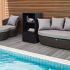 Outdoor Storage Cabinet, Patio Storage Box Rack Rattan Wicker Pool Towel Valet Organizer Poolside Garden Lawn Bathroom Furniture Shelf w/ Shelf Drawer, Dark Brown