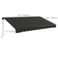 12' x 10' Retractable Awning, 280gsm UV Resistant Sunshade Shelter, for Deck, Balcony, Yard, Black