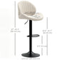 Bar Stools Set of 2, Swivel Barstools with Back, Adjustable Height and Footrest for Kitchen Island, Dining Room, Beige