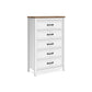 Kerisden - Five Drawer Chest - White / Brown