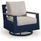 East Beach - Swivel Glider Chair With Cushion - Blue
