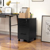 Lockable Vertical File Cabinet with Lock, 3 Drawer Filing Cabinet with Hanging Bars for Letter and A4 Size, Black