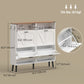 Shoe Storage Cabinet with 4 Flip Drawers, Farmhouse Narrow Shoe Cabinet, Holds Up to 24 Pairs, White