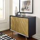 Tayner - Black / Gold Finish - Accent Cabinet